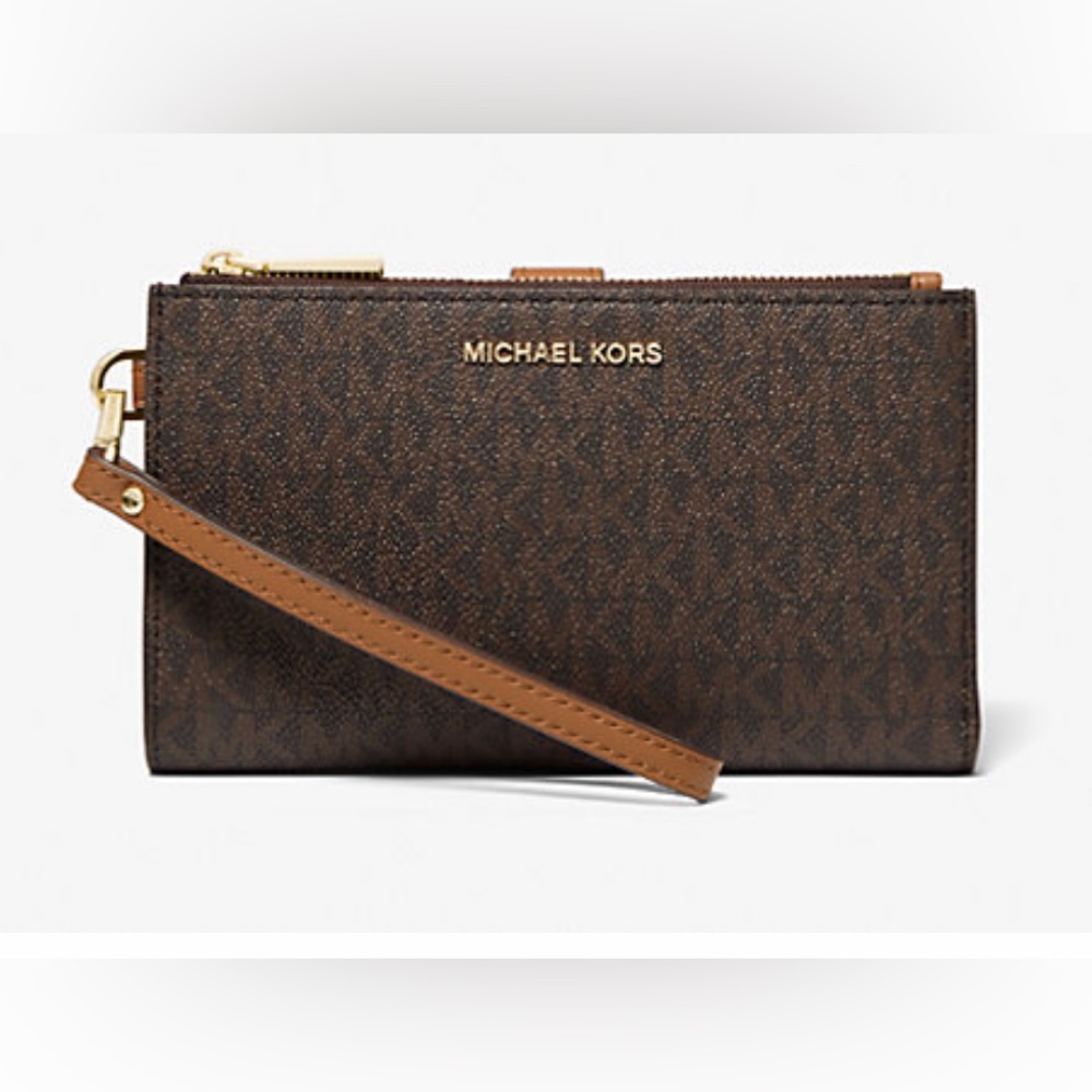 Michael Kors Jet Set Travel logo Double Zip Wristlet
